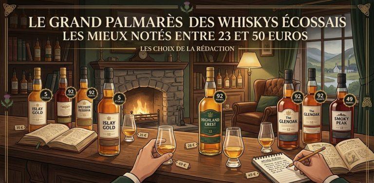 Le Grand Palmarès Des Whiskys Ecossais Les Mieux Notés, Entre 23 A 50 Euros.